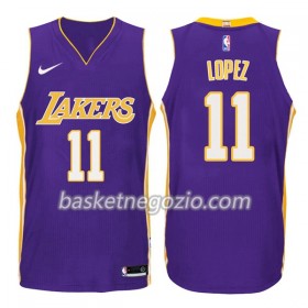 Canotte Uomo Los Angeles Lakers Brook Lopez 11 Nike 2017-18 Viola Swingman